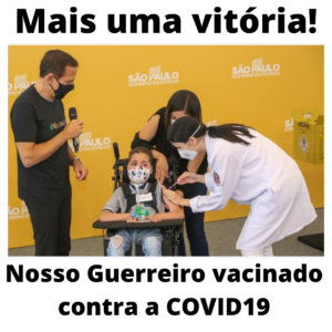O Gianlucca abrindo caminhos mais uma vez,  sendo a primeira criança com doença rara recebendo a vacina contra o COVID19 no Brasil e sendo destaques em vários meios de comunicação do Brasil e no exterior também.